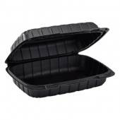 Karat Earth - Food Container with Hinged Lid and 1 Compartment, 9x6 Black MFPP, 250 count