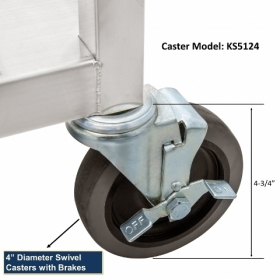 GSW - Cart Casters with Brake, each