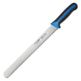 Winco - Sof-Tek Slicer Knife, 12&quot; Wavy Edge Hollow Ground Blade with Soft Grip Handle, each