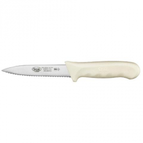 Winco - St&auml;l Serrated Paring Knife, 3.5&quot; German Steel with White Handle