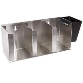 San Jamar - Lid Organizer, 3 Slot Adjustable Stainless Steel