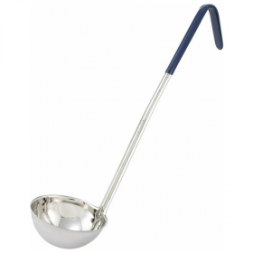 Winco - Ladle, 8 oz Stainless Steel with Blue Handle, 1-Piece, each