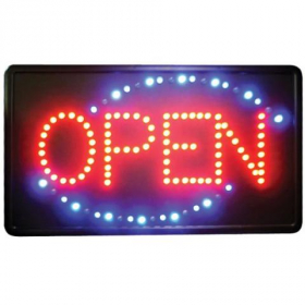 Winco - LED &quot;Open&quot; Sign, 22x1.5x13