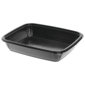 Anchor - MegaMeal Tray, 80 oz, Black Polypropylene