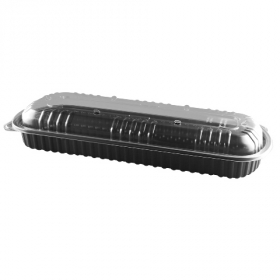 Anchor - MicroRaves Full Slab Rib Combo Pack, Microwavable Black PP Plastic Base with Clear Anti-Fog