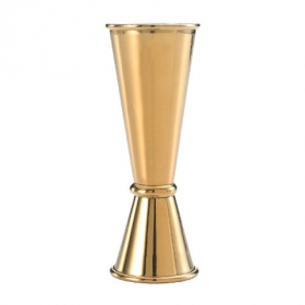 Barfly - Jigger, 1 &amp; 2 oz Japanese Style, Gold Plated Stainless Steel, each