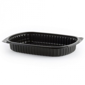 Anchor - MicroRaves Container Base, 32 oz Black PP Plastic, 252 count