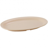 Winco - Platter with Narrow Rim, 13x8 Oval Tan Melamine, 12 count