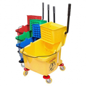 ACS - Mop Bucket with Side Press Wringer, 26/36 Quart Bucket, Yellow, each