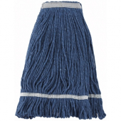 Winco - Mop Head, Loop-End 24 oz Blue 4-Ply Cotton-Poly Blend, each