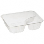 Dart - Nacho Tray with 2 Compartments, 9.7 oz, 5x6 Clear Plastic