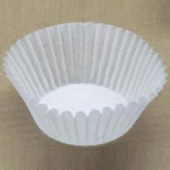 Baking Cup, White Round Fluted, 2&quot; bottom, 1.25&quot; wall