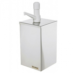 San Jamar - Gourmet Counter Condiment Dispenser Pump for 1 Gallon Jar, 17.25x7x7.125 Stainless Steel