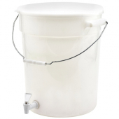 Winco - Beverage Dispenser, 6 Gallon White with Pail Handle