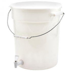 Winco - Beverage Dispenser, 6 Gallon White with Pail Handle