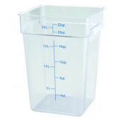 Winco - Food Storage Container, 22 Quart Square Clear PC Plastic