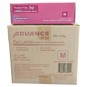 Latex Gloves, Powder Free, Medium, 10/100