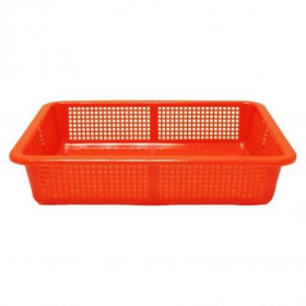 Colander, 14.25x11.25 Rectangular Red PP Plastic, each