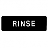 &quot;Rinse&quot; Sign, 9x3 Black Plastic