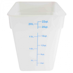 Food Storage Container, 22 Quart Square Translucent Plastic, each