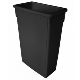 Trash Can, 23 gallon Slim Black Plastic, each