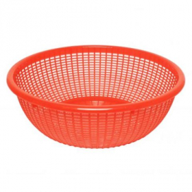 Colander, 8&quot; Round Red PP Plastic, each