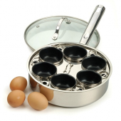 RSVP International - 6-Egg Poacher with Glass Lid