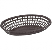 Winco - Basket, Oval Black Plastic, 10.25x6.75x2, 12 count