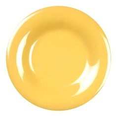 Plate, 9.25&quot; Yellow Melamine with Wide Rim