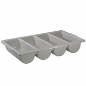 Winco - Silverware (Cutlery) Bin, 4 Compartment Grey PP Plastic