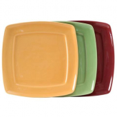 Tuxton - DuraTux Square Plate, 11x11x1.125 Assorted Color (Butterscotch, Pistachio, Cranberry) China