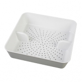 Floor Drain Strainer (Screen), White Plastic, 8.5x8.5x2.25