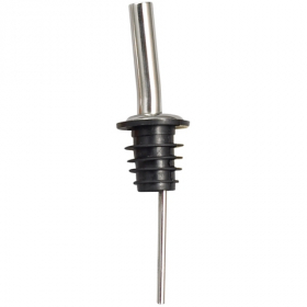 Winco - Metal Pourer with Jet Spout, Black Plastic Stopper