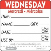 Label, 2&quot; Square, &quot;Wednesday&quot;