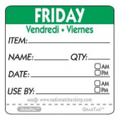 Label, 2&quot; Square, &quot;Friday&quot;