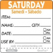 Label, 2&quot; Square, &quot;Saturday&quot;