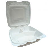 Primo - Hinged Container, 8&quot; MFPP with 3 Compartments, 150 count