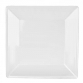 Plate, 8.25x8.25 Square Passion White Melamine, 7/8&quot; Deep, 12 count