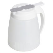 Winco - Syrup Dispenser, 48 oz White Plastic Bottle and Lid