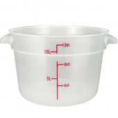 Winco - Food Storage Container, 12 Quart Round Translucent PP Plastic