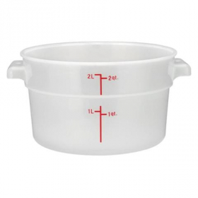Winco - Food Storage Container, 2 Quart Round Translucent PP Plastic