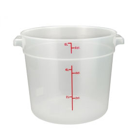 Winco - Food Storage Container, 6 Quart Round Translucent PP Plastic