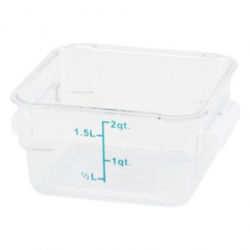 Winco - Food Storage Container, 2 Quart Square Translucent PP Plastic, each