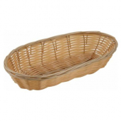 Winco - Basket, Tan Long Oval Poly Woven Basket, 9x4.25x2