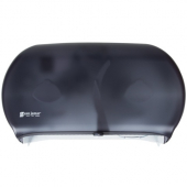 San Jamar - Twin Classic Jumbo Toilet Tissue Dispenser, 9&quot; Double Roll Capacity, 19x5.25x12 Black Pe