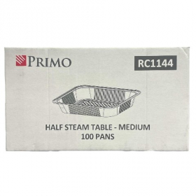 Primo - Steam Table Pan, Half Size Medium, 12.75x10.375 Aluminum, 100 count