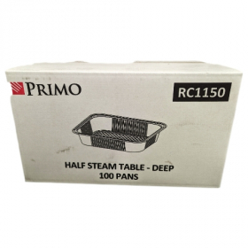 Primo - Steam Table Pan, Half Size Deep, 12.75x10.375 Aluminum, 100 count