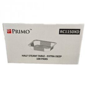 Primo - Steam Table Pan, Half Size Extra Deep, 12.75x10.375 Aluminum, 100 count