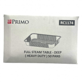 Primo - Steam Table Pan, Full Size Deep, 20.75x 12.8125 Aluminum, 50 count