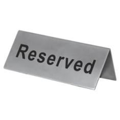 Reserved Sign, Stainless Steel with Black Engraved Lettering, 2x4.75